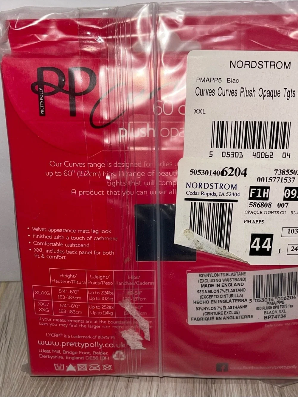 PL CURVEPlus Size Stockings Black XXL NEW